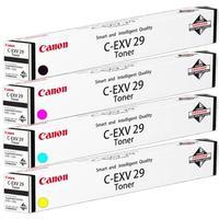 1 full set of canon c exv29bk black and 1 x colour set c exv29cmy orig ...