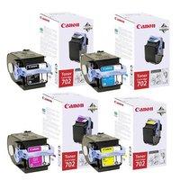 1 Full Set of Canon 702BK and 1 x Colour Set 702C/M/Y (Original) Toner Cartridges