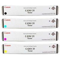 1 Full Set of Canon C-EXV31BK Black and 1 x Colour Set C-EXV31C/M/Y (Original) Toner Cartridges