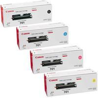 1 Full Set of Canon 701BK and 1 x Colour Set 701C/M/Y (Original) Toner Cartridges