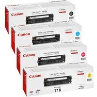 1 full set of canon 718bk and 1 x colour set 718cmy original toner car ...