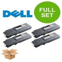 1 Full Set Dell 593-11111 Black and 1 x Colour Set 593-11112-14 (Original) Standard Capacity Toners