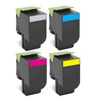 1 Full Set of Lexmark 80C2XKE Black and 1 x Colour Set 80C2XCE/ME/YE Remanufactured Toner Cartridge