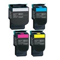 1 Full Set Lexmark C544X2KG Black and 1 x Colour Set C544X2CG/MG/YG Remanufactured Extra High Capacity Toner Cartridge