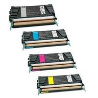 1 Full Set Lexmark C734A2KG Black and 1 x Colour Set C734A2CG/MG/YG Remanufactured Toner Cartridge