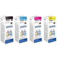 1 full set of epson t6641 black and 1 x colour set t664234 original to ...