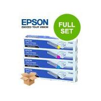 1 Full Set of Epson S050190 Black and 1 x Colour Set S050187/8/9C/M/Y (Original) Toner Cartridges