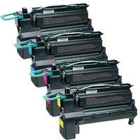 1 Full Set Lexmark C792X1KG Black and 1 x Colour Set C792X1CG/MG/YG (Remanufactured) Toner Cartridge