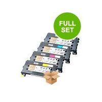 1 Full Set of Lexmark C500H2KG Black and 1 x Colour Set C500H2C/M/Y (Remanufactured) Toner Cartridge