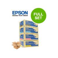 1 Full Set of Epson S051161 Black and 1 x Colour Set S051158/60/C/M/Y (Original) Toner Cartridge