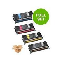 1 Full Set Lexmark C734A1KG Black and 1 x Colour Set C734A1CG/MG/YG (Remanufactured) Toner Cartridge