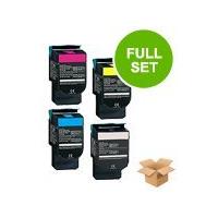 1 Full Set Lexmark C540H2KG Black and 1 x Colour Set C540H2CG/MG/YG (Remanufactured) Toner Cartridge