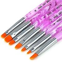 1 Set (7 pcs) New UV Gel Acrylic Nail Art Builder Brush Pen Painting