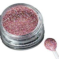 1 bottle nail art laser pink glitter shining powder manicure decoratio ...