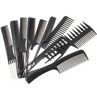 1 Set(Contain10 pcs) Black Professional Combs Hairdressing Salon Styling Barbers Set 15cm - 23cmNew Style