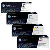 1 hp 305x ce410x black and 1 x colour set 305a ce411ace414a original t ...