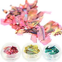1 Bottle New Colorful Nail Art Shinning Paillette Decoration Pink Green Yellow Nail Abalone Paillette Design Nail DIY Nail Beauty Decoration BY01-03