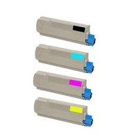 1 Full Set of Oki 44318620 Black and 1 x Colour Set 44318617/18/19C/M/Y Remanufactured Toner Cartridges