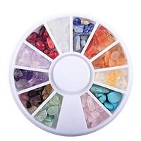 1 Box Colorful Irregular Natural Stone 3D Nail Art Decorations Wheel DIY Beauty Nail Jewelry Accessories