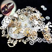 1 Box 3D Nail Art Metal Decoration Ultra-thin Time Wheel Steam DIY Punk Style