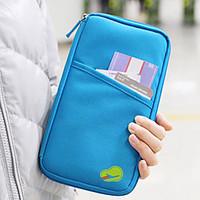 1 PC Travel Wallet Passport Holder ID Holder Waterproof Dust Proof Portable Multi-function for Travel Storage Fabric-Black Red Green