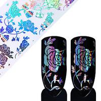 1 Roll Holo Rose Flower Starry Nail Foil 4100cm Transfer Sticker Manicure for Nail Art Decoration