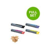 1 Full Set of Xerox 43459408 Black and 1 x Colour Set 43459405/7(Remanufactured) Toner