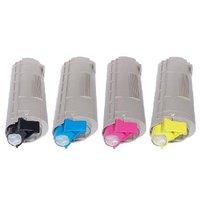 1 Full Set of Oki 44844505 Black and 1 x Colour Set 44844506/08 (Remanufactured) Toner