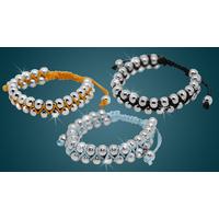 1, 2 or 3 Silk and Silver Bracelets - 3 Colours