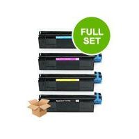 1 Full Set of OKI 42804540 Black and 1 x Colour Set 42804537/38/39 (Remanufactured) Toner Cartridges