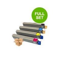 1 full set of oki 42918916 black and 1 x colour set 429189131415 reman ...