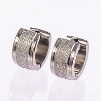 1 pair mens polished goldsilverblack stainless steel with crystal hoop ...