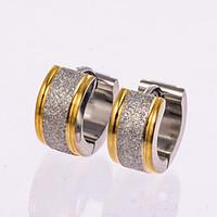 1 Pair Men\'s Polished Gold/Silver/Black Stainless Steel with Crystal Hoop Stud Earrings Fine Jewelry