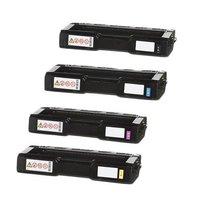 1 Full Set of Ricoh 407716 Black and 1 x Colour Set 407717/19 Remanufactured Toner Cartridges
