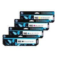 1 Full Set of HP 980 (D8J10A) Black and 1 x Colour Set HP 980 (Original) Ink Cartridges