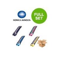 1 Full Set of Konica Minolta TN212K Black and 1 x Colour Set TN212C/M/Y (Original) Toner Cartridges