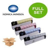 1 Full Set of Konica Minolta TN512K Black and 1 x Colour Set TN512C/M/Y (Original) Toner Cartridges