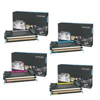 1 Full Set Lexmark C734A2KG Black and 1 x Colour Set C734A2CG/MG/YG Original Toner Cartridge