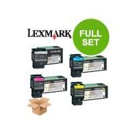 1 Full Set Lexmark C540H1KG Black and 1 x Colour Set C540H1CG/MG/YG (Original) Toner Cartridge