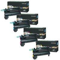 1 Full Set Lexmark C792X1KG Black and 1 x Colour Set C792X1CG/MG/YG (Original) Toner Cartridge