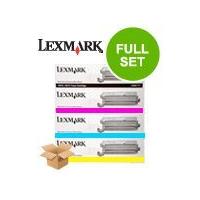 1 Full Set of Lexmark 20K1403 Black and 1 x Colour Set 20K1400/01/02 Original Toner Cartridges