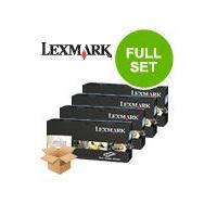 1 full set of lexmark c500h2kg black and 1 x colour set c500h2cmy orig ...