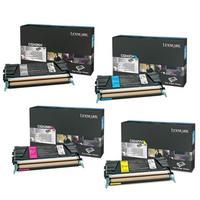 1 Full Set of Lexmark C5222KS Black and 1 x Colour Set C5222C/M/Y Original Toner Cartridges