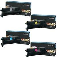 1 Full Set of Lexmark C9202KH Black and 1 x Colour Set C9202CH/M/Y (Original) Toner Cartridge