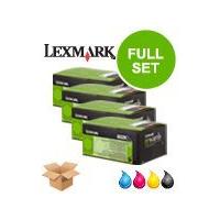 1 Full Set of Lexmark 80C20K0 Black and 1 x Colour Set 80C20C0/M0/Y0 (Original) Toner Cartridges