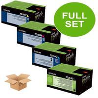 1 Full Set of Lexmark 70C2HK0 Black and 1 x Colour Set 70C2HC0/M0/Y0 (Original) Toner Cartridges