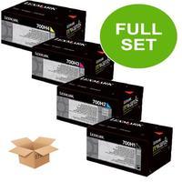 1 Full Set of Lexmark 70C0H10 Black and 1 x Colour Set 70C0H20/30/40 (Original) Toner Cartridges