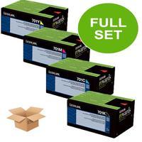 1 full set of lexmark 70c20k0 black and 1 x colour set 70c20c0m0y0 ori ...