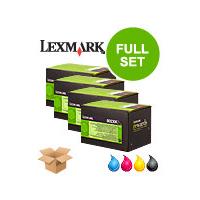 1 full set of lexmark 80c2xk0 black and 1 x colour set 80c2xc0m0y0 ori ...