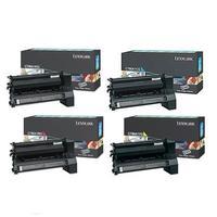 1 Full Set of Lexmark C780H1KG Black and 1 x Colour Set C780H1C/M/Y Original High Capacity Toner Cartridges